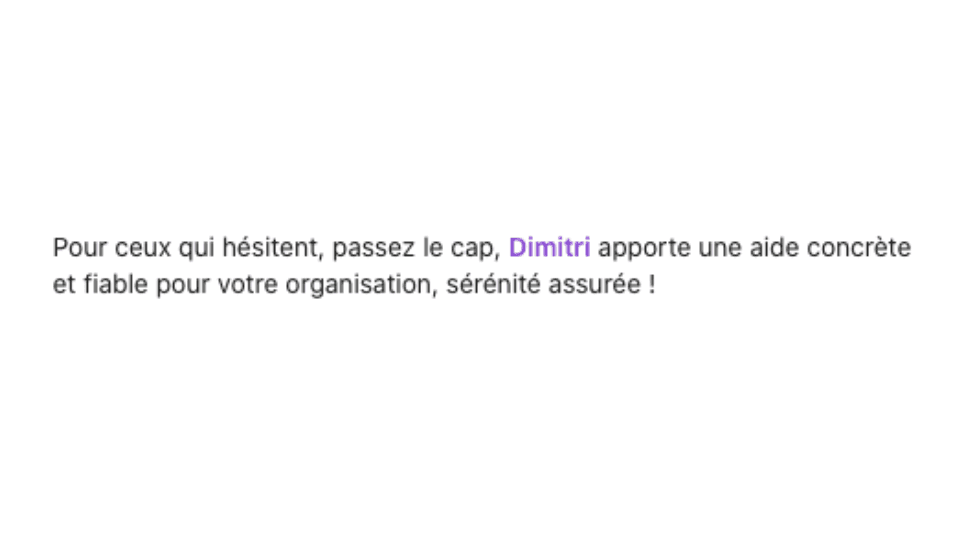 Témoignage client